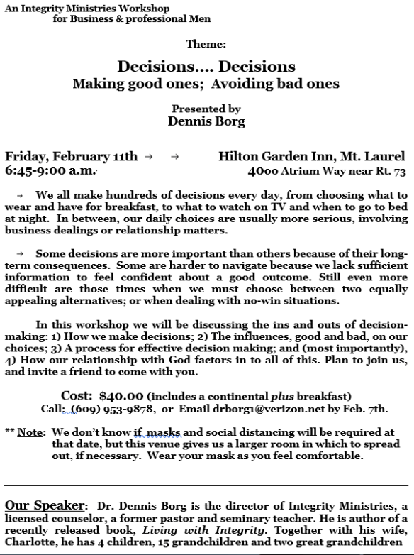 IntegrityMen - BLC Flyer for 2-11-22